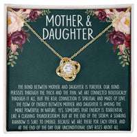 Mom Love Knot Pendant, Mother Daughter Love Knot Necklace, 18k Gold Love Knot Jewelry, Meaningful Birthday Christmas Present for Mom