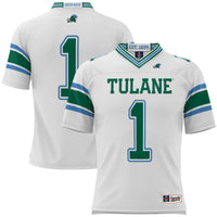 #1 Tulane Green Wave Football Jersey - White