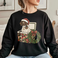 Festive Camo GSP Holiday Crewneck, German Shorthaired Pointer Christmas Sweatshirt, Hunting Dog Xmas Sweater, Dog Lover Pullover