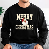 Retro St Nick Graphic Sweater, Vintage Merry Christmas Santa Sweatshirt, Nostalgic Holiday Crewneck, Winter Season Pullover Present
