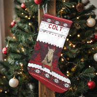 Custom Name Equestrian Holiday Stocking, Personalized Horse Christmas Stocking, Horse Lover Xmas Stocking, Country Farmhouse Mantel Decor