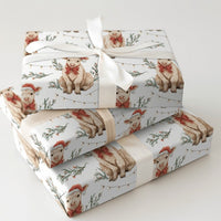 Farmhouse Calf Gift Wrap, Baby Cow Christmas Wrapping Paper, Rustic Cow Wrapping Paper, Holiday Country Gift Wrap, Xmas Present Roll