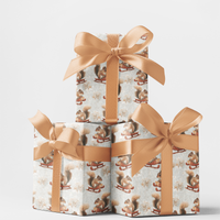 Adorable Winter Animal Gift Wrap, Sledding Squirrel Wrapping Paper, Christmas Squirrel Wrapping Paper, Holiday Season Gift Wrapping Paper Roll