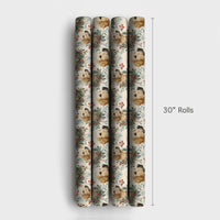 Watercolor Dog Gift Wrap, Golden Retriever Christmas Wrapping Paper, Golden Retriever Holiday Wrapping Paper, Adorable Pet Present Wrap