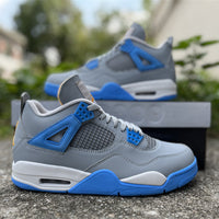 Retro Mid Top Sneakers, Blue Gray Colorway, Lace Up Design, Casual Gift for Sneaker Fans
