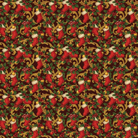Vintage Botanical Holiday Wrapping Paper, Baroque Stocking Holly Christmas Wrapping Paper, Festive Gift Wrapping Paper, Xmas Present Wrap