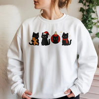 Adorable Cat Holiday Sweatshirt, Gingerbread Black Cat Christmas Sweatshirt, Kitten Xmas Crewneck, Winter Cat Sweater, Present for Cat Lovers
