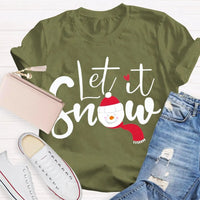 Festive Winter Holiday T-Shirt, Let It Snow Christmas Shirt, Adorable Snowflake Graphic Tee, Merry Xmas Apparel, Seasonal Present Shirt