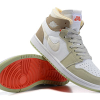 Sneakers, White Green Brown Colorway, Lace Up Design, Casual Gift for Sneaker Fans