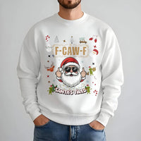 Humorous Rude Santa Middle Finger Sweater, Santa's Tired Sweatshirt, Humorous Xmas Holiday Crewneck, Sarcastic Christmas Pullover Gag Present