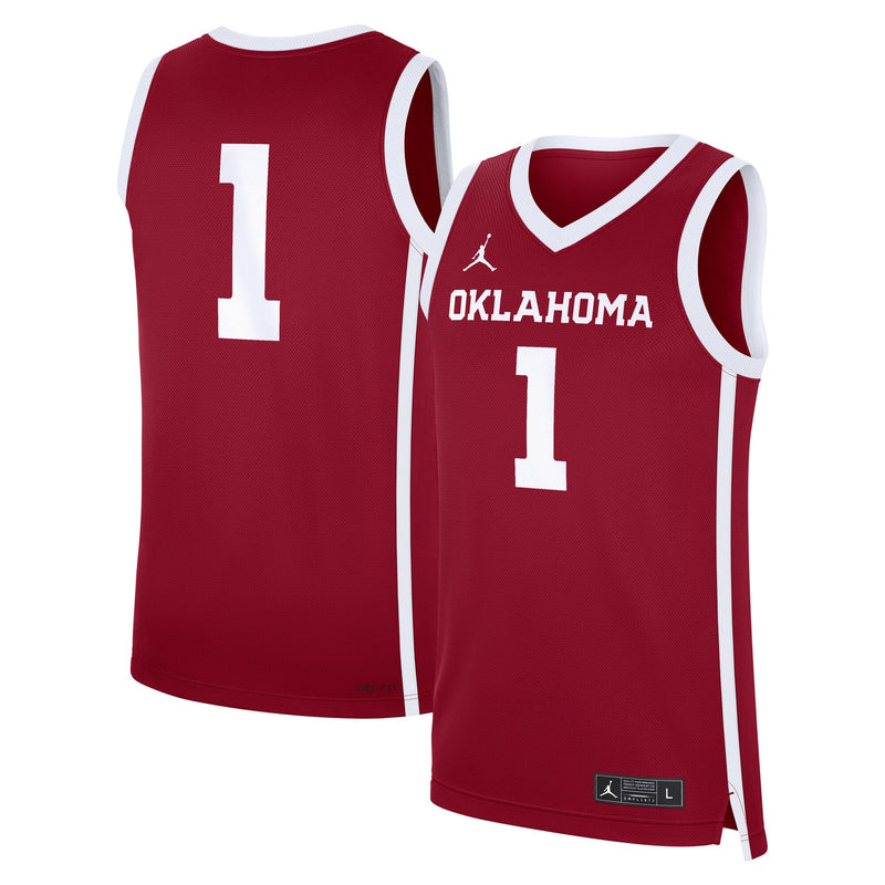Crimson Oklahoma Sooners #1 Road Replica Basketball Jersey