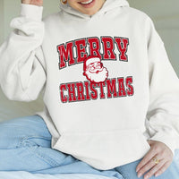 Distressed Vintage Santa Claus Hoodie, Retro Santa Merry Christmas Hoodie, Nostalgic Xmas Graphic Pullover, Festive Holiday Sweatshirt