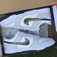Low Top Sneakers, White Gray Colorway, Lace Up Design, Casual Gift for Sneaker Fans