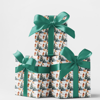 Christmas Dog Gift Wrap, Winter Golden Retriever Wrapping Paper, Adorable Snowy Puppy Gift Wrapping Paper, Holiday Dog Lover Gift Wrap Roll
