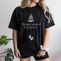 Humorous Holiday Pregnancy Announcement Shirt, Bumpin Around the Christmas Tree T-Shirt, Expecting Mom Xmas Tee, Adorable Baby Reveal Shirt