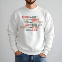 Christian Christmas Sweatshirt, Believe Like Mary Christmas Sweatshirt, Religious Holiday Crewneck, Faith Graphic Sweatshirt, Xmas Present