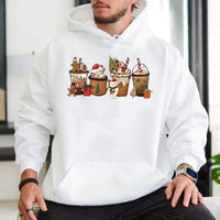 Gingerbread Latte Holiday Sweatshirt, Christmas Coffee Hoodie, Adorable Christmas Coffee Graphic Hoodie, Comfy Winter Coffee Lover Hoodie