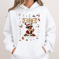 Rude Santa Deer Sweatshirt, Humorous Christmas Reindeer Hoodie, Novelty Holiday Hooded Pullover, Humorous Xmas Sweater, Winter Holiday Present