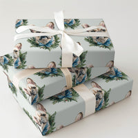 Dog Wreath Gift Wrap, French Bulldog Christmas Wrapping Paper, Frenchie Holiday Wrapping Paper, Adorable Winter Dog Lover Gift Wrapping Paper