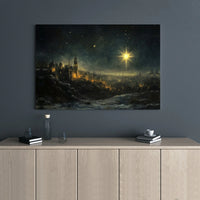 Nativity Scene Christmas Canvas Print, Star of Bethlehem Wall Art, Holy Night Religious Canvas Poster, Christian Holiday Home Decor