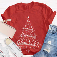 Holiday Musician Graphic Tee, Musical Notes Christmas Tree Shirt, Merry Christmas Music Lover Shirt, Music Teacher Holiday Present