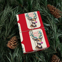 Jingle Bells Deer Gift Wrap, Christmas Reindeer Wrapping Paper, Festive Holiday Wrapping Paper, Winter Deer Present Wrap, Xmas Gift Wrap