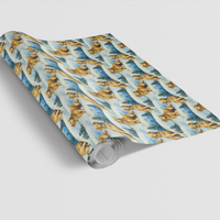 Snowy Forest Dog Wrapping Paper, Golden Retriever Christmas Wrapping Paper, Winter Puppy Gift Wrap, Holiday Present Paper for Dog Lovers