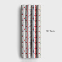 Crew Rower Scull Holiday Gift Wrap, Rowing Santa Wrapping Paper, Watercolor Sports Santa Paper, Christmas Regatta Wrapping Paper Roll