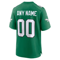 Philadelphia Eagles Kelly Green Alternate Custom Game Jersey