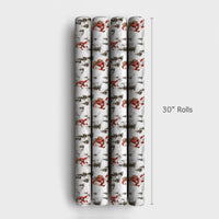 Mountain Expedition Christmas Gift Wrap, Hiking Santa Wrapping Paper, Watercolor Outdoor Santa Claus Present Paper, Rustic Winter Holiday Roll