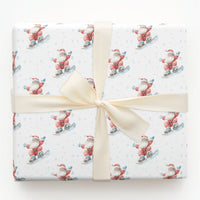 Watercolor Santa Gift Wrap, Snowboarding Santa Wrapping Paper, Winter Sports Wrapping Paper, Holiday Gift Wrap, Christmas Present Paper