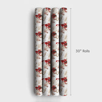 Watercolor Santa on Horse Gift Wrap, Equestrian Santa Wrapping Paper, Horse Lover Christmas Wrapping Paper, Holiday Gift Wrap Paper Roll