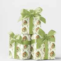 Religious Floral Catholic Christmas Gift Wrap Roll, Virgin Mary and Baby Jesus Gift Wrapping Paper, Christian Holiday Present Paper