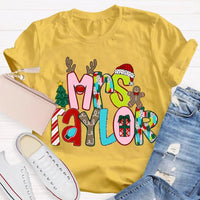 Personalized Christmas T-Shirt, Custom Christmas Tree Shirt, Holiday Tree Graphic Tee, Matching Family Christmas Shirt, Xmas Holiday Present
