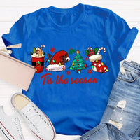 Festive Holiday Graphic Tee, Christmas Tree Santa Hat T-Shirt, Adorable Merry Christmas Winter Shirt, Family Holiday Apparel for Men Women