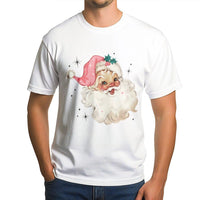 Pink Hat Vintage Christmas T-Shirt, Retro Santa T-Shirt, Festive Holiday Graphic Shirt, Adorable Xmas Santa Tee, Holiday Season Present