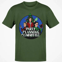 Humorous Office Holiday Graphic Tee, Party Planning Committee Christmas T-Shirt, Xmas Party Humor Shirt, Retro TV Comedy Fan Present Tee