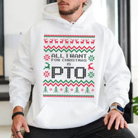 Humorous Office Humor Hoodie, PTO Christmas Hoodie, Paid Time Off Holiday Sweatshirt, Work Vacation Humor Pullover, Coworker Xmas Hoodie