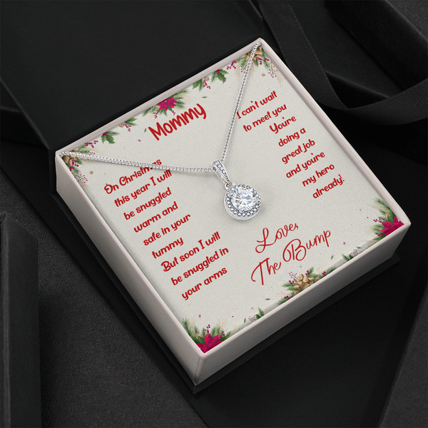 Eternal Hope Pendant Necklace, Christmas Necklace for New Mom, White Gold Over Stainless Steel Jewelry, First Christmas from 