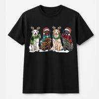 Reindeer Antlers Dog T-Shirt, Christmas Labrador T-Shirt, Holiday Lights Dog Shirt, Christmas Pet Graphic Tee, Dog Lover Present T-Shirt