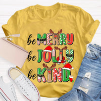 Christmas Teacher T-Shirt, Be Merry Be Jolly Be Kind Teacher Shirt, Holiday Classroom Graphic Tee, Winter Educator Shirt, Teacher Xmas Present