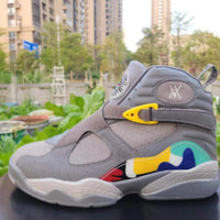 High Top Sneakers, Gray Colorway, Lace Up Design, Casual Gift for Sneaker Fans