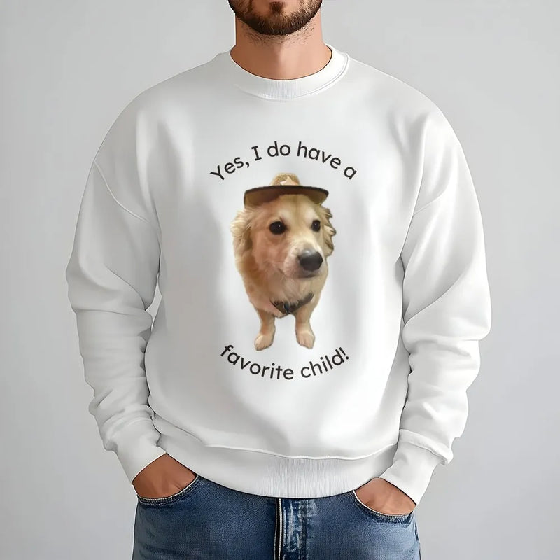 Humorous Golden Retriever Crewneck, Dog Favorite Child Sweatshirt, Humorous Pet Parent Pullover, Dog Mom Dad Dog Lover Christmas Present