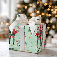 Wine Lover Holiday Gift Wrap, Nutcracker Christmas Wrapping Paper, Watercolor Mint Green Wrapping Paper, Whimsical Xmas Present Gift Wrap