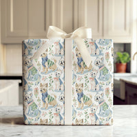 Watercolor Yorkie and Westie Holiday Gift Wrap, Dog Christmas Wrapping Paper, Puppy Dog Lover Present Paper, 90 GSM Fine Art Wrap Roll