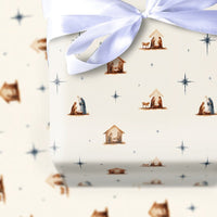 Holy Family Holiday Gift Wrap, Nativity Christmas Wrapping Paper, Watercolor Manger Wrapping Paper, Religious Christian Gift Wrapping Paper