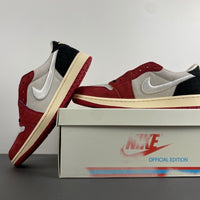Low Top Sneakers, White Red Colorway, Lace Up Design, Casual Gift for Sneaker Fans