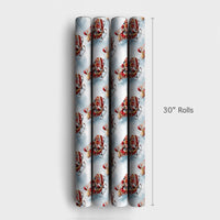 Christmas Sleigh Gift Wrap, Watercolor Santa Sleigh Wrapping Paper, Vintage Santa Claus Wrapping Paper, Festive Winter Holiday Gift Wrap
