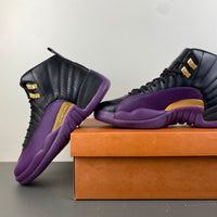 Retro High Top Sneakers, Black Yellow Purple Colorway, Leather Footwear, Lace Up Design, Casual Gift for Sneaker Fans