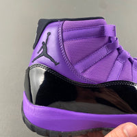 Retro High Top Sneakers, Black Purple Colorway, Leather Footwear, Lace Up Design, Casual Gift for Sneaker Fans